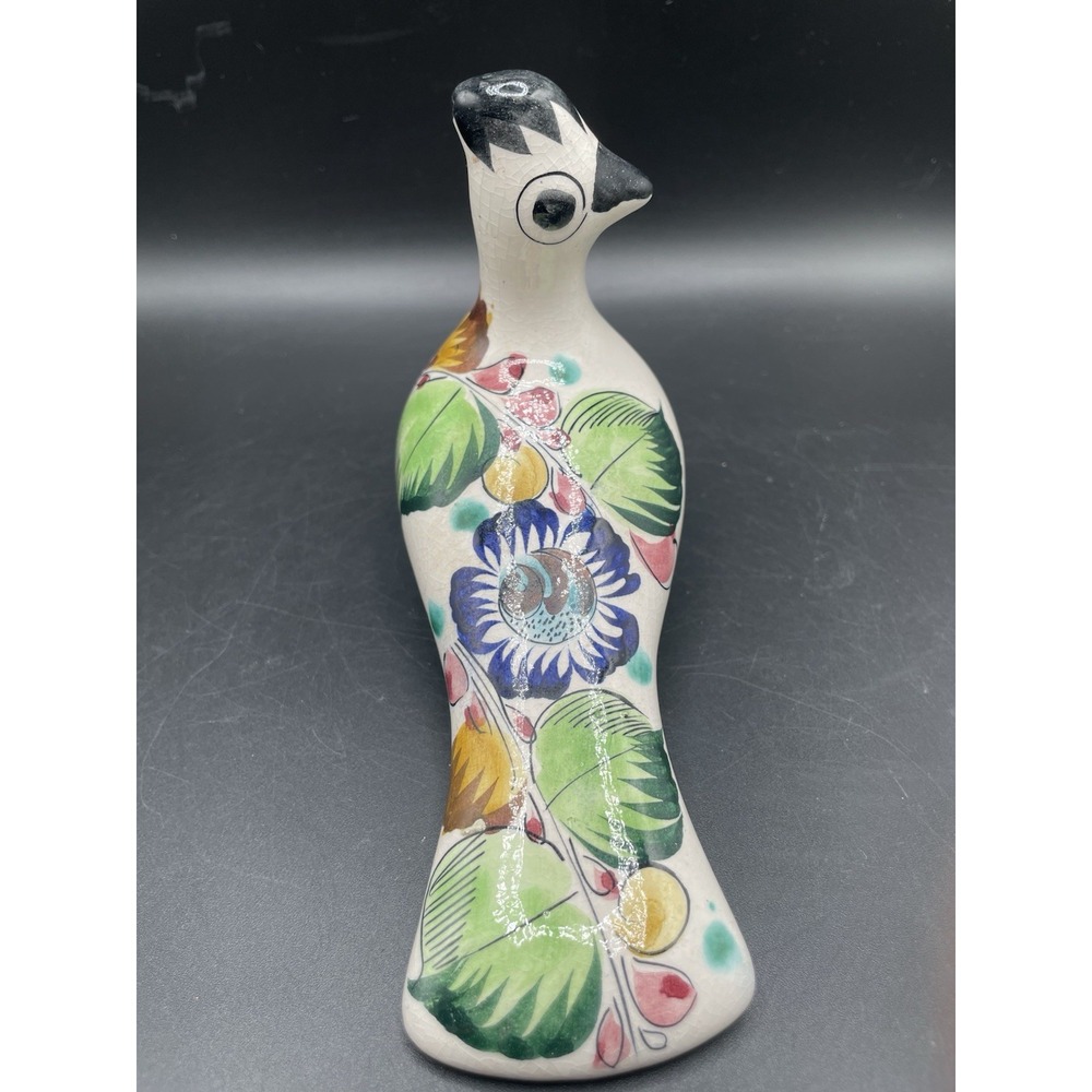 Vtg Hand painted Tonala Signed Pottery Bird folk art - Picture 3 of 10